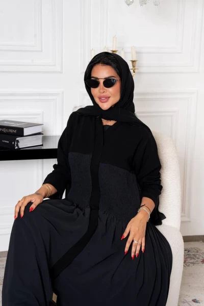 Abaya Black Crepe IB134 Black